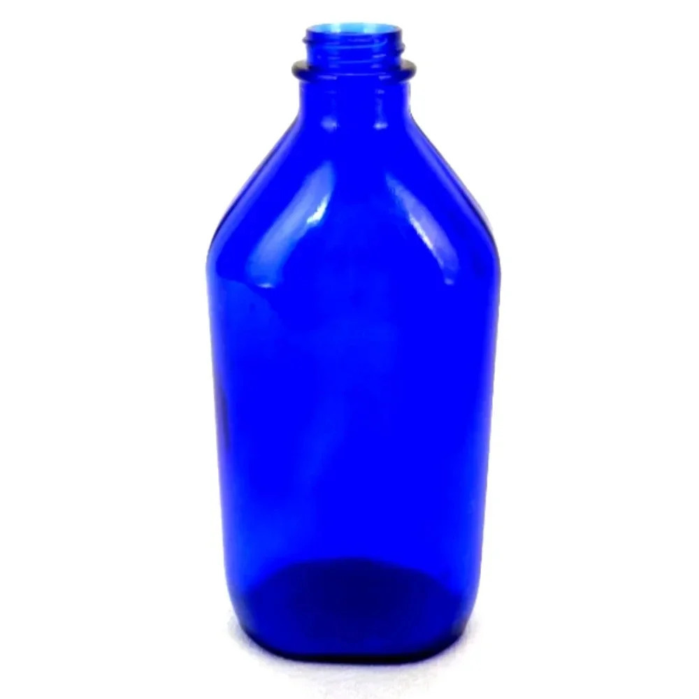 Vintage 16 Ounce Phillips Milk of Magnesia Glass Bottle, Cobalt Blue, USA Made